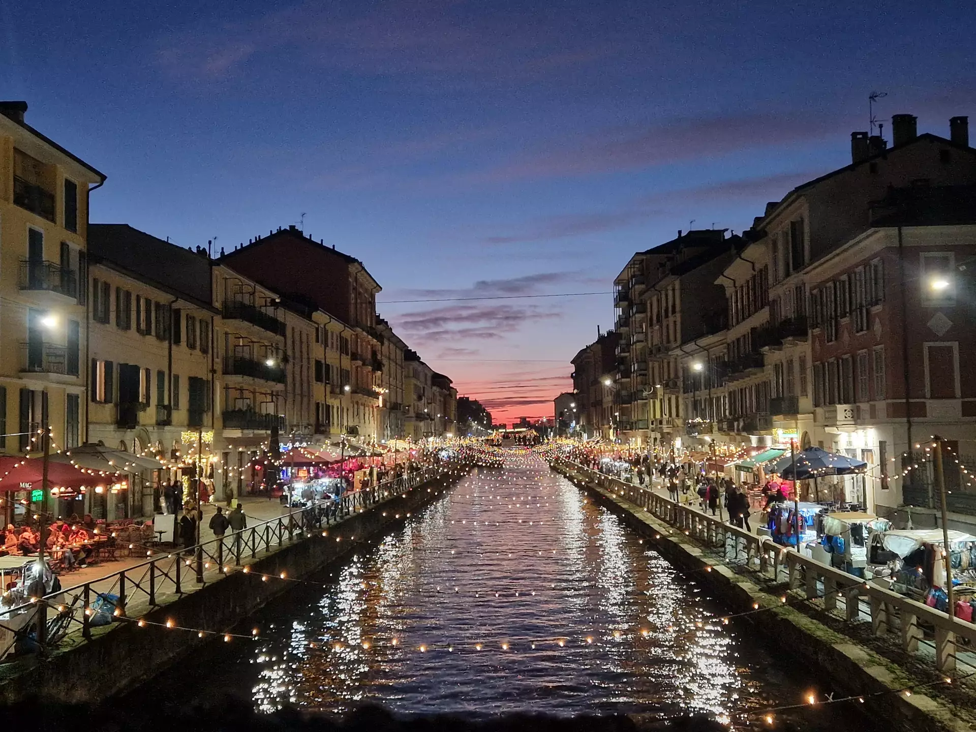 naviglio milano luci italia lombardia 